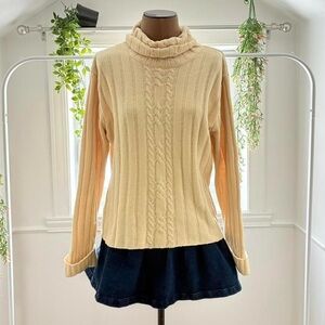 Cozy Yellow Cable Knit Sweater